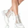 AZALEA WANG DIAMOND DRIP FLATFORM BOOTIE IN WHITE -AZALEA WANG SHOP azalea wang diamond drip flatform bootie in white white 1 1