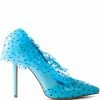 AZALEA WANG DISCREET TULLE POLKA DOT PUMP IN BLUE -AZALEA WANG SHOP azalea wang discreet tulle polka dot pump in blue blue 2 2