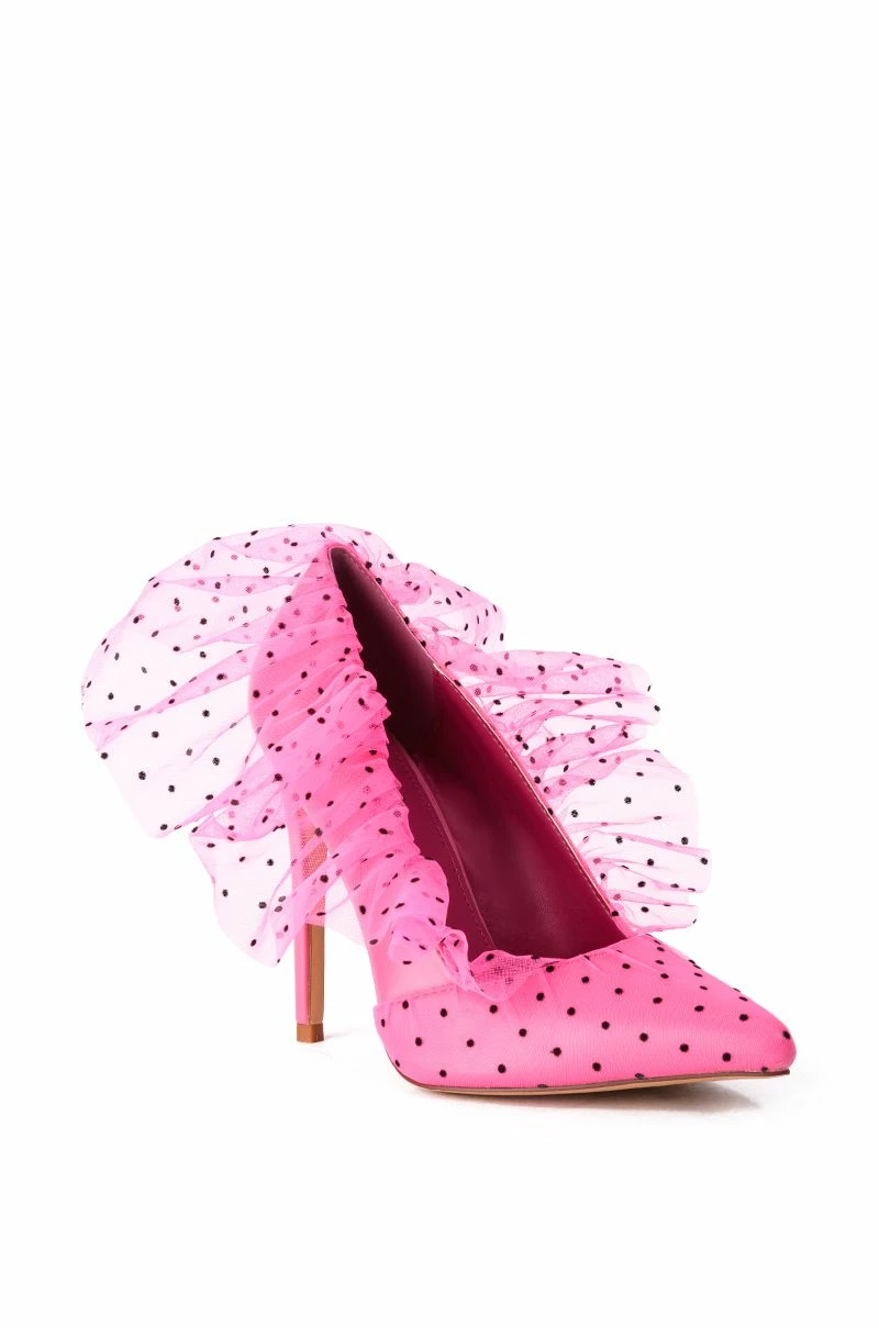 AZALEA WANG DISCREET TULLE POLKA DOT PUMP IN PINK 4 AZALEA WANG DISCREET TULLE POLKA DOT PUMP IN PINK - Image 2