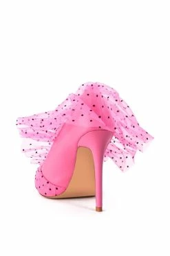 AZALEA WANG DISCREET TULLE POLKA DOT PUMP IN PINK 9 AZALEA WANG DISCREET TULLE POLKA DOT PUMP IN PINK -AZALEA WANG SHOP azalea wang discreet tulle polka dot pump in pink pink 4 4