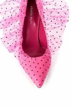 AZALEA WANG DISCREET TULLE POLKA DOT PUMP IN PINK 10 AZALEA WANG DISCREET TULLE POLKA DOT PUMP IN PINK -AZALEA WANG SHOP azalea wang discreet tulle polka dot pump in pink pink 5 5