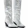 AZALEA WANG DRIVEN RHINESTONE WESTERN BOOT IN SILVER 2 AZALEA WANG DRIVEN RHINESTONE WESTERN BOOT IN SILVER -AZALEA WANG SHOP azalea wang driven rhinestone western boot in silver silver 1 1