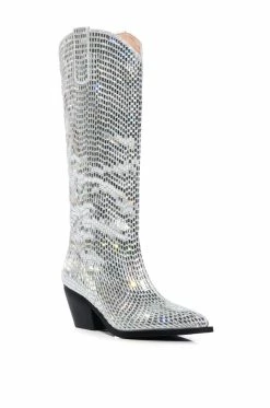 AZALEA WANG DRIVEN RHINESTONE WESTERN BOOT IN SILVER 9 AZALEA WANG DRIVEN RHINESTONE WESTERN BOOT IN SILVER -AZALEA WANG SHOP azalea wang driven rhinestone western boot in silver silver 3 3
