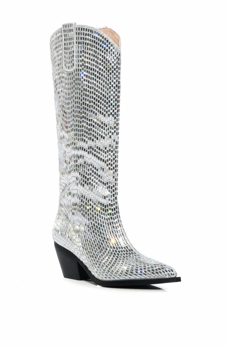 AZALEA WANG DRIVEN RHINESTONE WESTERN BOOT IN SILVER 5 AZALEA WANG DRIVEN RHINESTONE WESTERN BOOT IN SILVER - Image 3