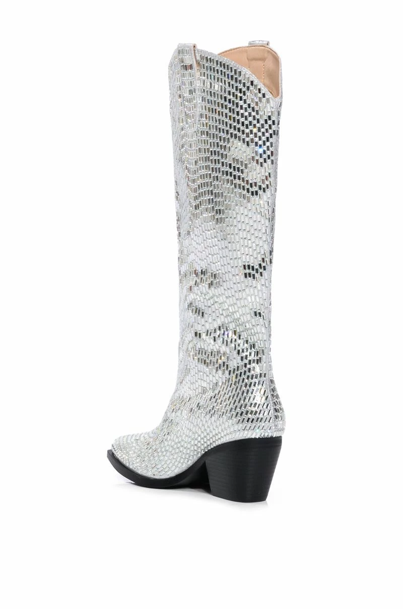 AZALEA WANG DRIVEN RHINESTONE WESTERN BOOT IN SILVER 6 AZALEA WANG DRIVEN RHINESTONE WESTERN BOOT IN SILVER - Image 4