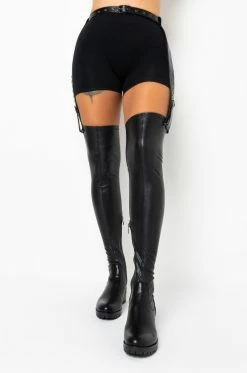 AZALEA WANG END UP WITH YOU TONIGHT OVER THE KNEE BOOT -AZALEA WANG SHOP azalea wang end up with you tonight over the knee boot black pu 2