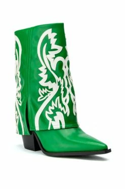 AZALEA WANG ESPERANZA WESTERN BOOTIE IN GREEN -AZALEA WANG SHOP azalea wang esperanza western bootie in green green 3 3