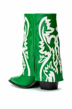 AZALEA WANG ESPERANZA WESTERN BOOTIE IN GREEN -AZALEA WANG SHOP azalea wang esperanza western bootie in green green 4 4