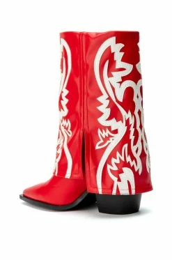 AZALEA WANG ESPERANZA WESTERN BOOTIE IN RED -AZALEA WANG SHOP azalea wang esperanza western bootie in red red 4 4