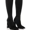 AZALEA WANG ESTATE NEOPRENE KNEE HIGH BOOT IN BLACK -AZALEA WANG SHOP azalea wang estate neoprene knee high boot in black black 1 1