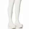 AZALEA WANG FAVORED PU THIGH HIGH BOOT WITH 4 WAY STRETCH IN WHITE -AZALEA WANG SHOP azalea wang favored pu thigh high boot with 4 way stretch in white white 1 1