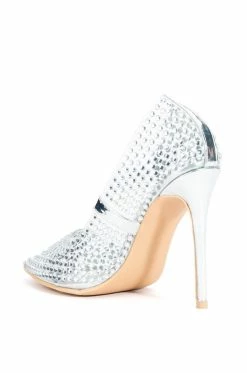 AZALEA WANG FIND ME ON THE DANCEFLOOR RHINESTONE PVC PUMP IN SILVER 10 AZALEA WANG FIND ME ON THE DANCEFLOOR RHINESTONE PVC PUMP IN SILVER -AZALEA WANG SHOP azalea wang find me on the dancefloor rhinestone pvc pump in silver silver 4 4