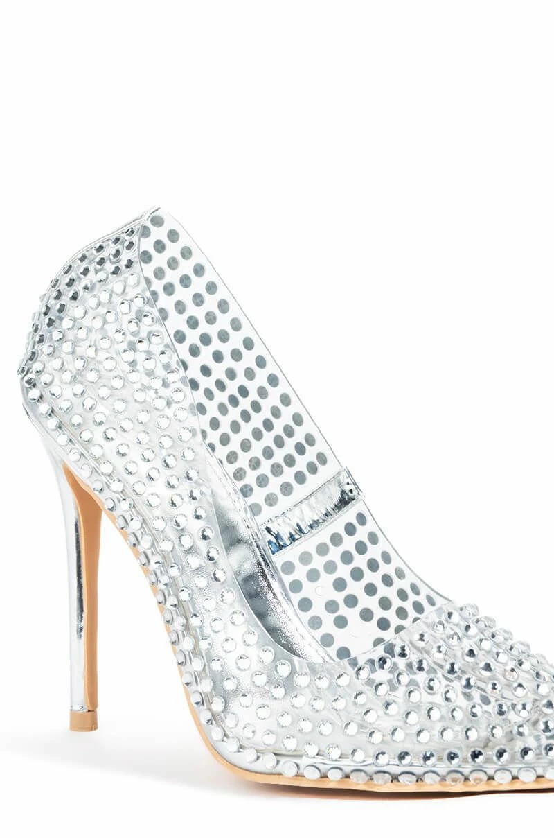 AZALEA WANG FIND ME ON THE DANCEFLOOR RHINESTONE PVC PUMP IN SILVER 7 AZALEA WANG FIND ME ON THE DANCEFLOOR RHINESTONE PVC PUMP IN SILVER - Image 5