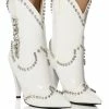 AZALEA WANG FREIDA EMBELLISHED BOOTIE IN WHITE -AZALEA WANG SHOP azalea wang freida embellished bootie in white white 1 1