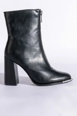 AZALEA WANG FRESCO ZIP CHUNKY BOOT IN BLACK -AZALEA WANG SHOP azalea wang fresco zip chunky boot in black black 3 3