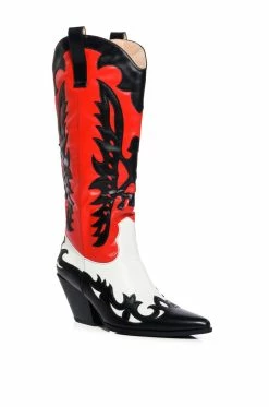 AZALEA WANG GFORCE MULTI COLORED WESTERN BOOT -AZALEA WANG SHOP azalea wang gforce multi colored western boot multi 3 3