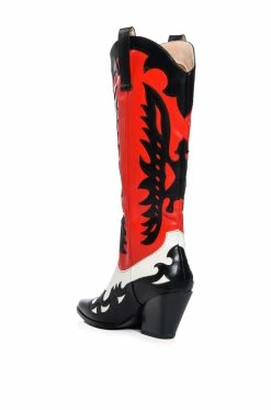 AZALEA WANG GFORCE MULTI COLORED WESTERN BOOT -AZALEA WANG SHOP azalea wang gforce multi colored western boot multi 4 4