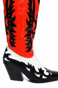 AZALEA WANG GFORCE MULTI COLORED WESTERN BOOT -AZALEA WANG SHOP azalea wang gforce multi colored western boot multi 5 5