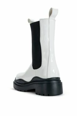 AZALEA WANG GHOSTED FLATFORM CHELSEA BOOT IN BLACK WHITE -AZALEA WANG SHOP azalea wang ghosted flatform chelsea boot in black white black white 4 4 c1