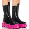 AZALEA WANG GHOSTED FLATFORM CHELSEA BOOT IN FUCHSIA -AZALEA WANG SHOP azalea wang ghosted flatform chelsea boot in fuchsia fuchsia 1 1 c1