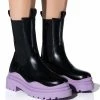 AZALEA WANG GHOSTED FLATFORM CHELSEA BOOT IN PURPLE -AZALEA WANG SHOP azalea wang ghosted flatform chelsea boot in purple purple 1 1