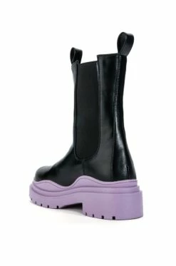 AZALEA WANG GHOSTED FLATFORM CHELSEA BOOT IN PURPLE -AZALEA WANG SHOP azalea wang ghosted flatform chelsea boot in purple purple 4 4