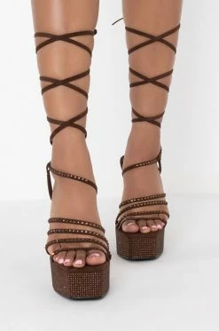 AZALEA WANG GIRLS NIGHT STILETTO SANDAL IN BROWN -AZALEA WANG SHOP azalea wang girls night stiletto sandal in brown brown 3 3