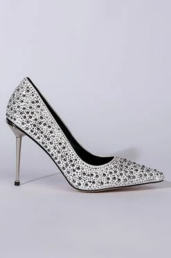 AZALEA WANG GLITCH IN THE SYSTEM STILETTO PUMP IN WHITE