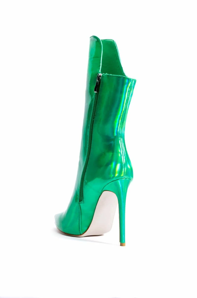 AZALEA WANG HALO HOLOGRAPHIC STILETTO BOOTIE IN GREEN 6 AZALEA WANG HALO HOLOGRAPHIC STILETTO BOOTIE IN GREEN - Image 4
