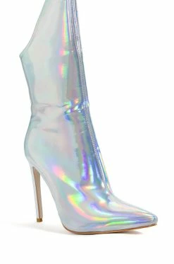 AZALEA WANG HALO SEXY STILETTO BOOTIE IN SILVER -AZALEA WANG SHOP azalea wang halo sexy stiletto bootie in silver silver 5 5