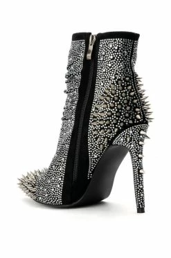 AZALEA WANG HEADSTRONG RHINESTONE SPIKE STILETTO BOOTIE IN BLACK 10 AZALEA WANG HEADSTRONG RHINESTONE SPIKE STILETTO BOOTIE IN BLACK -AZALEA WANG SHOP azalea wang headstrong rhinestone spike stiletto bootie in black black 4 4