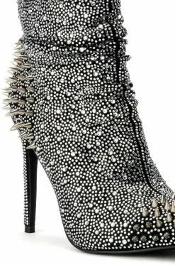 AZALEA WANG HEADSTRONG RHINESTONE SPIKE STILETTO BOOTIE IN BLACK 11 AZALEA WANG HEADSTRONG RHINESTONE SPIKE STILETTO BOOTIE IN BLACK -AZALEA WANG SHOP azalea wang headstrong rhinestone spike stiletto bootie in black black 5 5