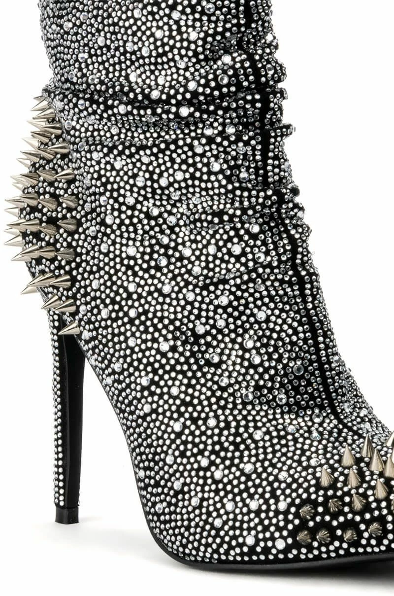 AZALEA WANG HEADSTRONG RHINESTONE SPIKE STILETTO BOOTIE IN BLACK 7 AZALEA WANG HEADSTRONG RHINESTONE SPIKE STILETTO BOOTIE IN BLACK - Image 5