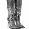 AZALEA WANG HEIDEMARIE WESTERN RHINESTONE STILETTO BOOT IN SILVER -AZALEA WANG SHOP azalea wang heidemarie western rhinestone stiletto boot in silver silver 1 1