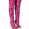 AZALEA WANG HER MAJESTY EMBELLISHED ABOVE THE KNEE BOOT IN PINK -AZALEA WANG SHOP azalea wang her majesty embellished above the knee boot in pink pink 1 1