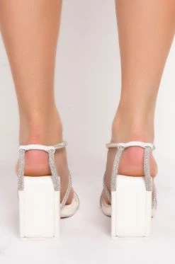 AZALEA WANG HOLD ON TO ME CHUNKY SANDAL IN WHITE -AZALEA WANG SHOP azalea wang hold on to me chunky sandal in white white 4 4