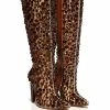 AZALEA WANG HONEY EMBELLISHED PVC CHUNKY BOOT IN BROWN -AZALEA WANG SHOP azalea wang honey embellished pvc chunky boot in brown brown 1 1