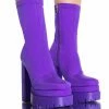 AZALEA WANG ICING MONOCHROME PURPLE CHUNKY BOOTIE -AZALEA WANG SHOP azalea wang icing monochrome purple chunky bootie purple 1 1
