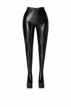 AZALEA WANG I'M A STAR CHUNKY HEEL PANT BOOT IN BLACK PU -AZALEA WANG SHOP azalea wang im a star chunky heel pant boot in black pu black pu 5 5