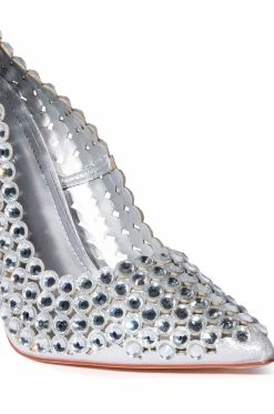 AZALEA WANG IMMA DO ME RHINESTONE EMBELLISHED PUMP IN SILVER -AZALEA WANG SHOP azalea wang imma do me rhinestone embellished pump in silver silver 5 5