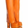 AZALEA WANG INVISIBLE KNEE HIGH FOLD OVER CHUNKY BOOT IN ORANGE -AZALEA WANG SHOP azalea wang invisible knee high fold over chunky boot in orange orange 1 1 c1