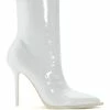 AZALEA WANG ISABELLA PATENT BOOTIE IN WHITE -AZALEA WANG SHOP azalea wang isabella patent bootie in white white 2 2