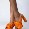 AZALEA WANG IT'S ALL LOVE CHUNKY SANDAL IN ORANGE -AZALEA WANG SHOP azalea wang its all love chunky sandal in orange orange 1