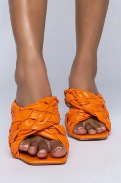 AZALEA WANG IT'S ALL LOVE CHUNKY SANDAL IN ORANGE -AZALEA WANG SHOP azalea wang its all love chunky sandal in orange orange 3