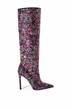 AZALEA WANG IZZY EMBELLISHED BOOT IN MULTI -AZALEA WANG SHOP azalea wang izzy embellished boot in multi multi 2 2