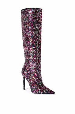 AZALEA WANG IZZY EMBELLISHED BOOT IN MULTI -AZALEA WANG SHOP azalea wang izzy embellished boot in multi multi 3 3