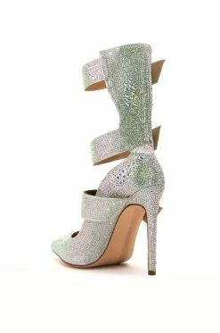 AZALEA WANG JENNA BELTED RHINESTONE EMBELLISHED PUMP IN SILVER 10 AZALEA WANG JENNA BELTED RHINESTONE EMBELLISHED PUMP IN SILVER -AZALEA WANG SHOP azalea wang jenna belted rhinestone embellished pump in silver silver 4 4