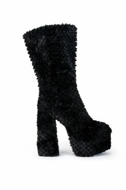 AZALEA WANG JERUSHA FUR CHUNKY BOOT IN BLACK -AZALEA WANG SHOP azalea wang jerusha fur chunky boot in black black 2 2