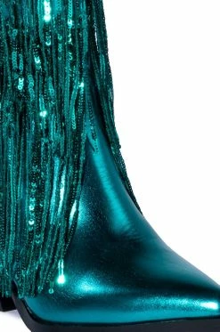 AZALEA WANG JOYFUL RING WESTERN BOOTIE IN BLUE -AZALEA WANG SHOP azalea wang joyful ring western bootie in blue blue 5 5