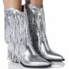 AZALEA WANG JOYFUL RING WESTERN BOOTIE IN SILVER -AZALEA WANG SHOP azalea wang joyful ring western bootie in silver silver 1 1